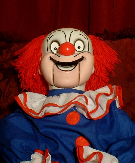 HAUNTED Ventriloquist Doll "EYES FOLLOW YOU" Creepy Clown Dummy Puppet