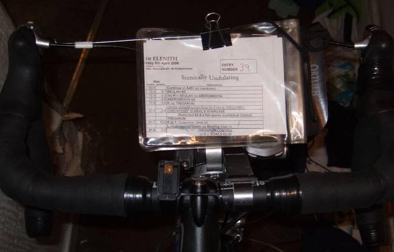 route map for audax advice route sheet holder
