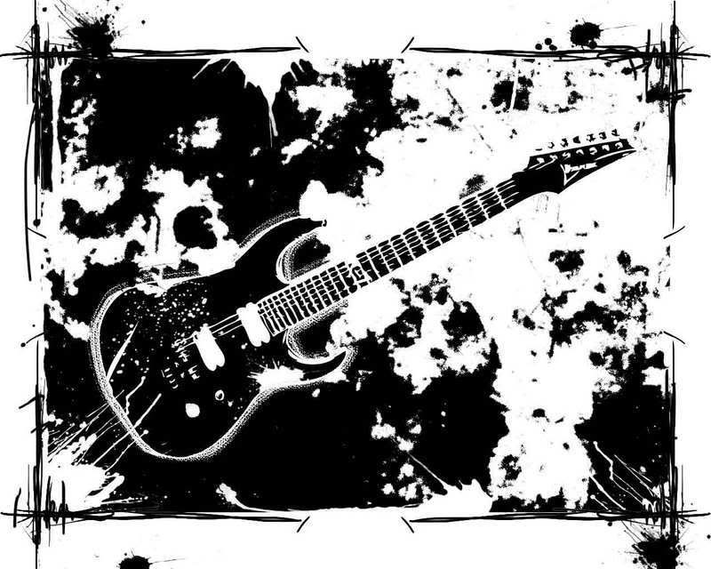 black ibanez guitar with splatters Pictures, Images and Photos