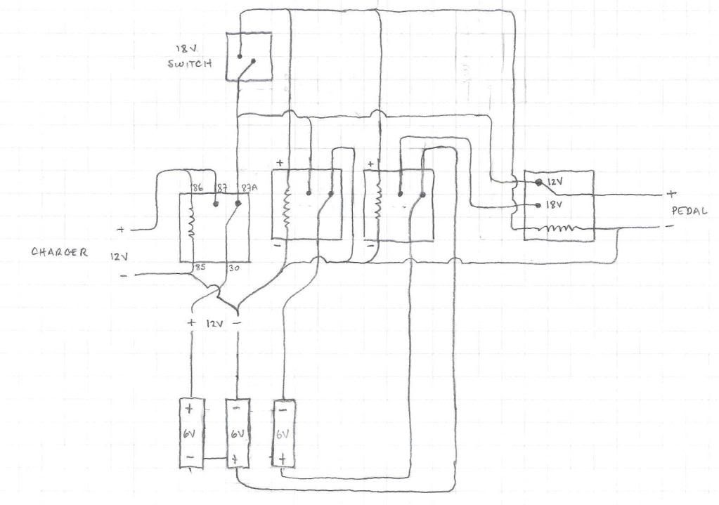Modified Power Wheels - Charging plus 12 to 18 volt wiring ... gaucho jeep wiring diagram 