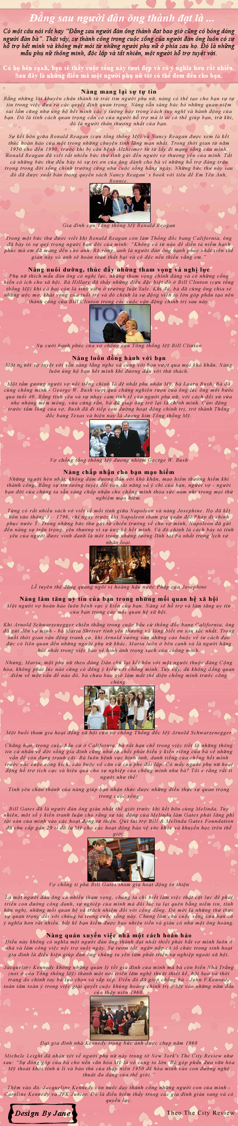 Đằng sau nười đàn ông thành đạt là ..