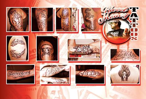 Looking for unique Tattoos? Bows and Blood! click to view large image. Re: Blood Money Tattoos Flyer