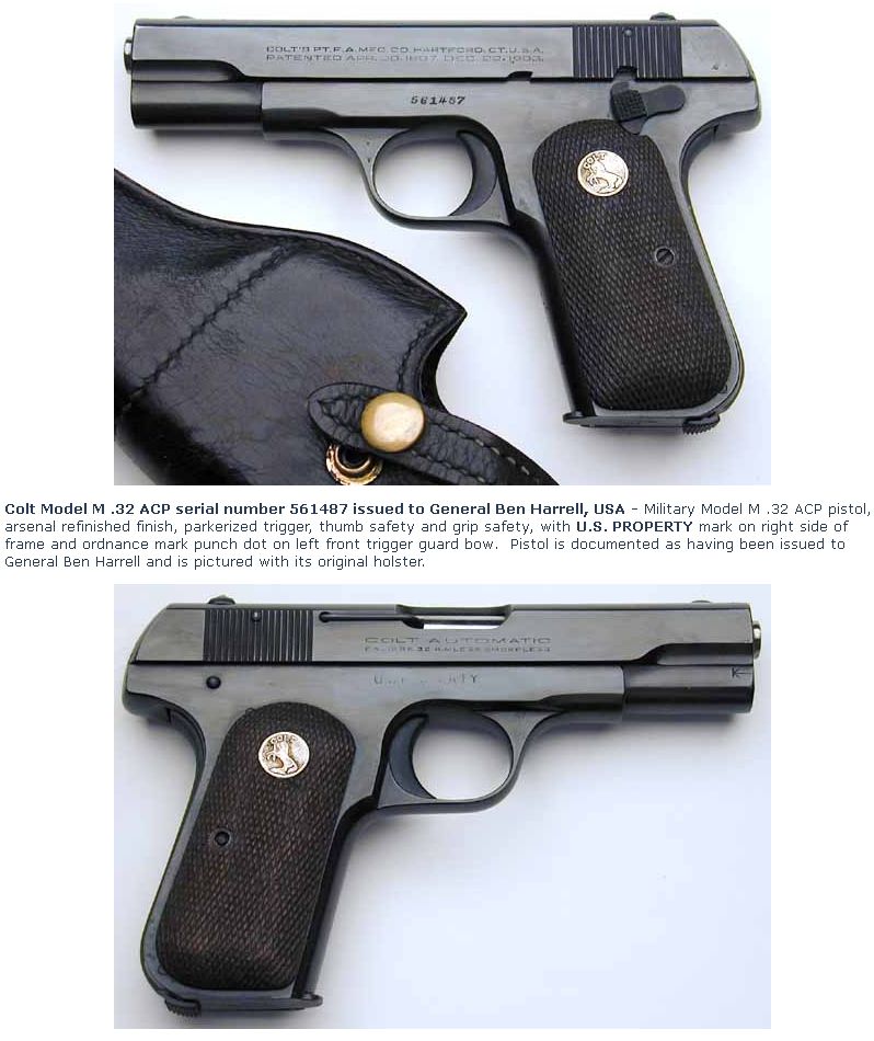 The Colt .32 Model 1903 Pocket Hammerless pistol