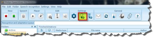 Philips SpeechExec Pro Dictate software - Device Settings icon