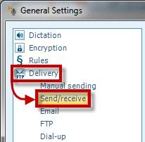 Delivery Send receive options