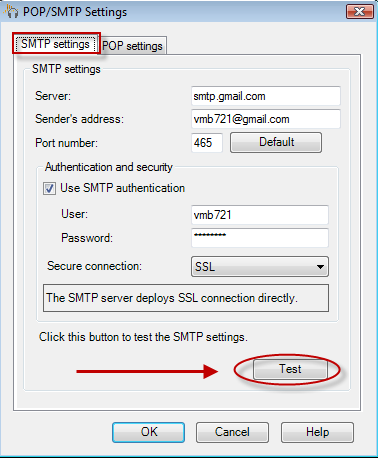 Philips SpeechExec Pro - Testing the SMTP settings