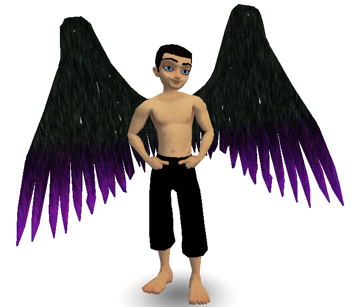Black and Purple Arch Angel Wings