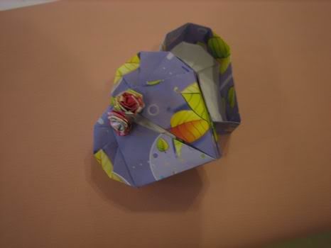 Origami de caixa em formato de coração