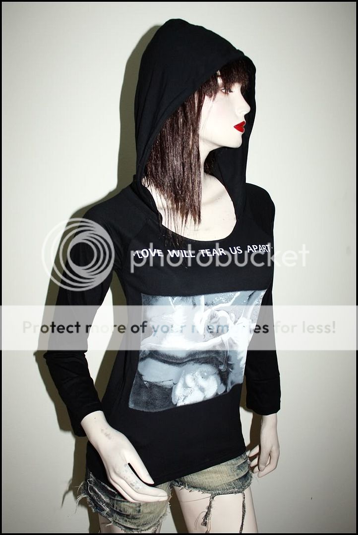 Joy Division Heavy Metal Rock DIY 3/4 Slv Hoodie Top  