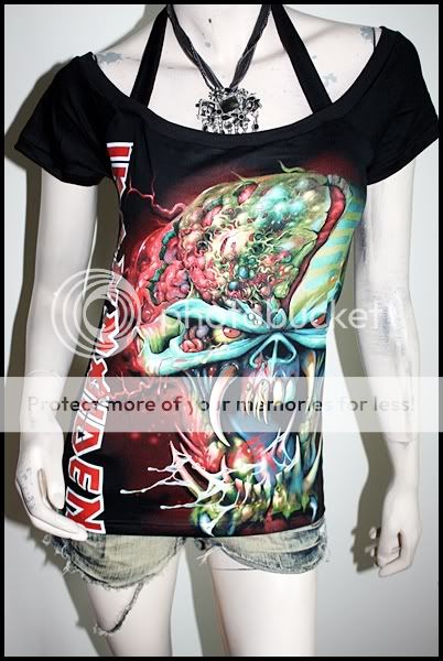 Iron Maiden Hard Punk Rock DIY Short SLV Tee Top Shirt  