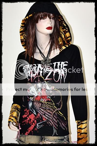 Bring Me The Horizon Rock DIY Slash Hoodie Top M (8,10)  