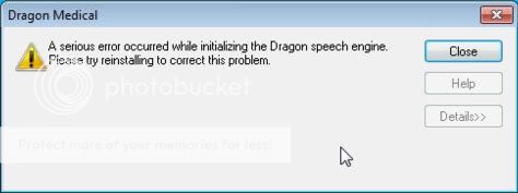 dragon não surpreendentemente falando erro de processador