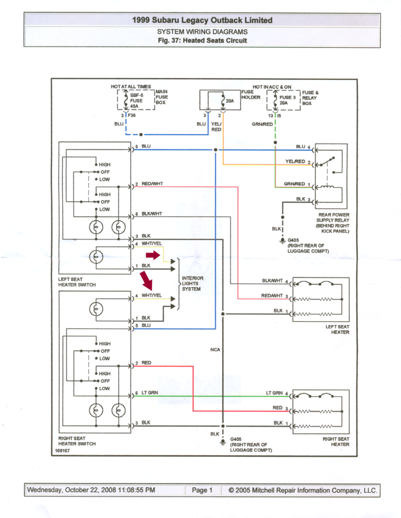 2001 Subaru Legacy Wiring Diagram