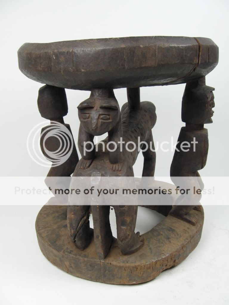 GothamGallery Fine African Art Bamileke Caryatid Stool  